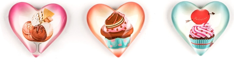 Hearts Magnets – set of 3 decorative fridge magnets