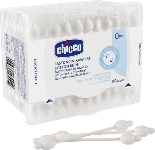 Chicco anatoomilise kujuga vatitikud, 100% puuvill, 90 tk