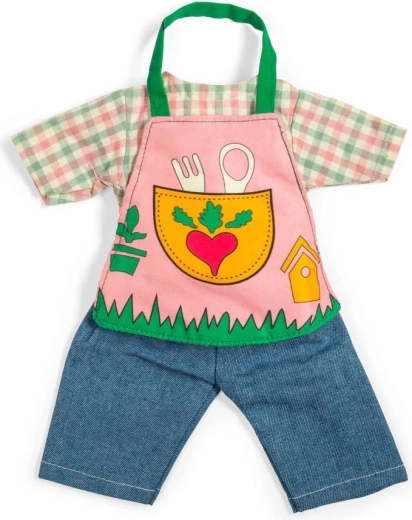 Bigjigs Toys gardening outfit for a 34 cm doll – trousers, shirt and apron