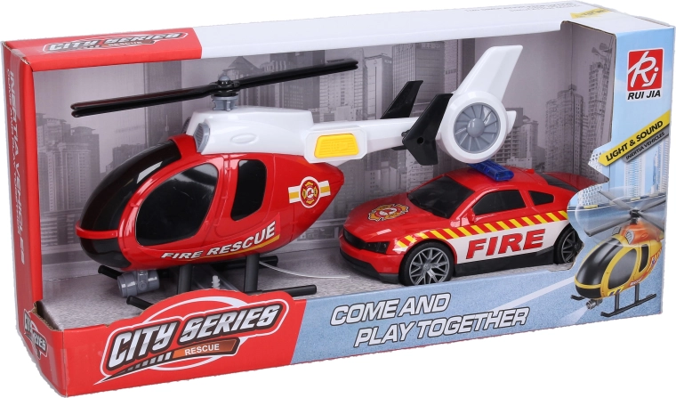 Tuletõrjehelikopter efektide ja autoga