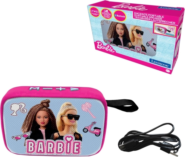 Kaasaskantav Bluetooth-kõlar LEXIBOOK Barbie riidest kattega