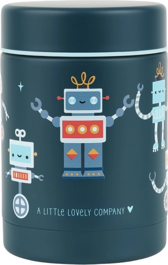 A Little Lovely Company insulated stainless steel food jar robots 300 ml