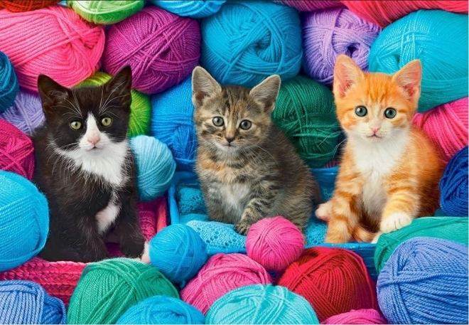 Puzzle 1000 Pieces Cats in Woolen Balls