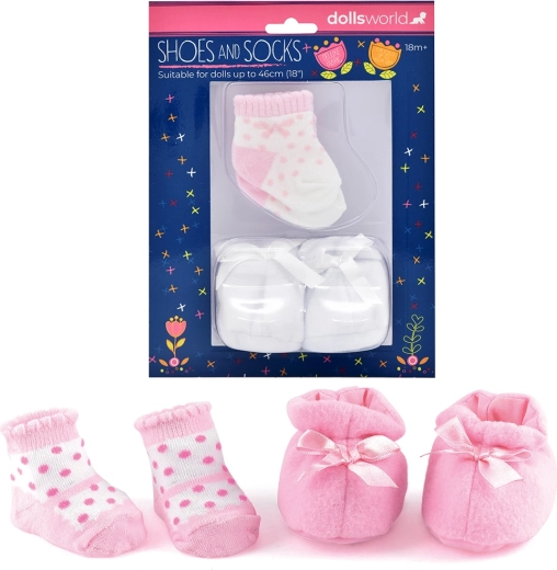 Dolls World saapakesed ja sokid nukkudele 46 cm, 2 varianti