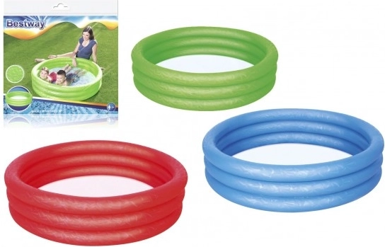 Inflatable children's pool 122 x 25 cm, 3 chambers, 3 colors, in a bag, 2+