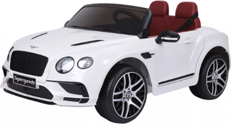 Laste elektriauto BENTLEY Supersports, valge, 12 V, 2 mootorit