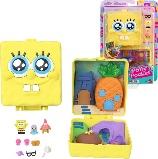 Polly Pocket kompaktne mängukomplekt SPONGEBOB SQUAREPANTS figuuride ja tarvikutega