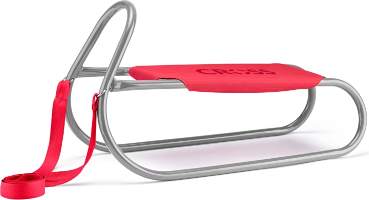 Cross Sled Silver-Red Metal