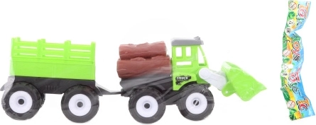 Plastist traktor laaduri ja haagisega lastele