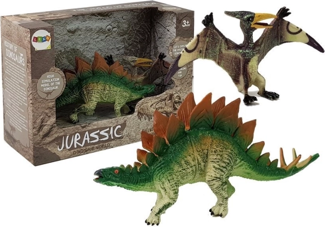 Dinosauruse mänguasjade komplekt Stegosaurus ja Pteranodon