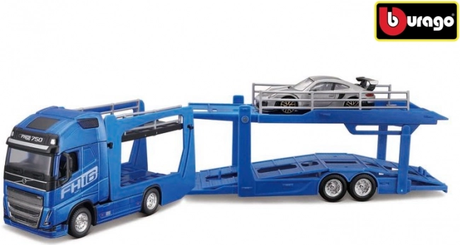 Bburago Street Fire veok koos haagisega Volvo FH16 ja Porsche 911 GT2 RS 1:43