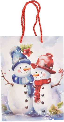 Gift paper bag with winter snowman motif 18 × 10 × 23 cm