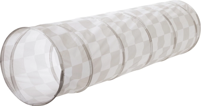 Kids play tunnel 3 Sprouts recycled checkerboard beige
