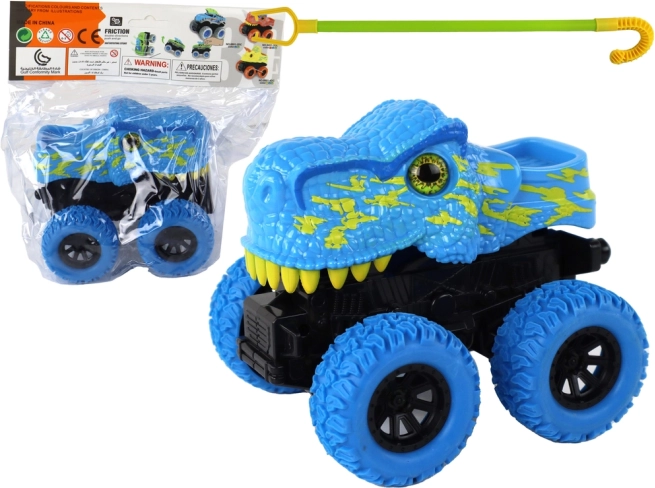 Dinosauruse maastikuauto kummiratastega, sinine