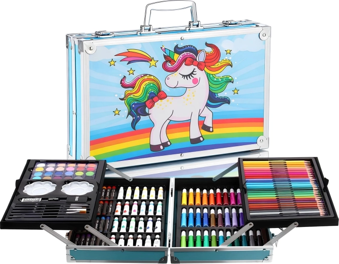 Laste joonistamis- ja maalimiskomplekt RENEW FORCE Pony ükssarvikuga, 145 osa