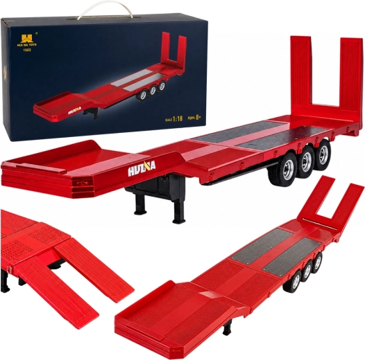 Madalapõhjaline haagis Huina Scania 770S (1:18) jaoks, punane