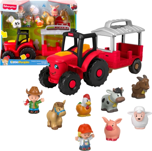 Fisher-Price Little People traktor loomade eest hoolitsemiseks – interaktiivne komplekt figuuridega