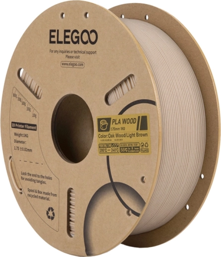 Elegoo PLA filament puidukiuga – hele tamm
