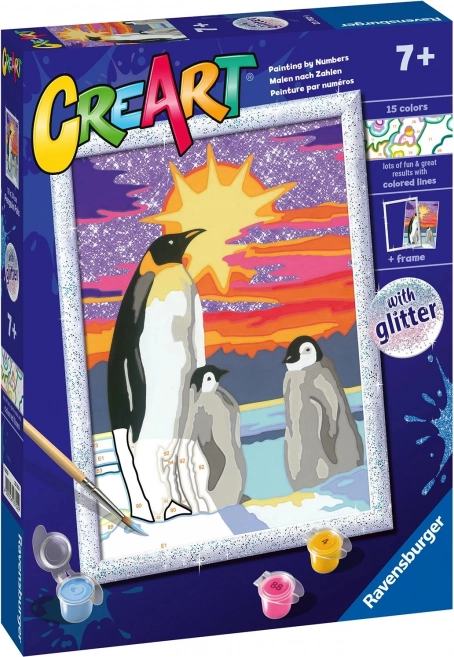 Ravensburger CreArt numbrite järgi maalimine – pingviinid