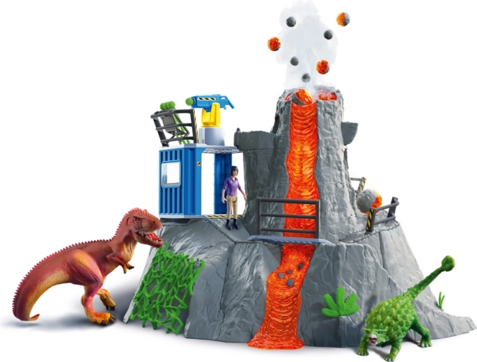 Schleich Dinosaurs Volcano with Dinosaurs and Researcher Yuki
