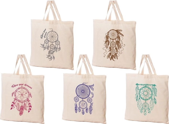 Cotton shopping bag Dreamcatcher 42 × 42 cm, cream
