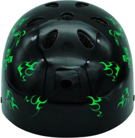 Jalgratta- ja skatekiiver kolp-motiiviga must-roheline M (55–58 cm)