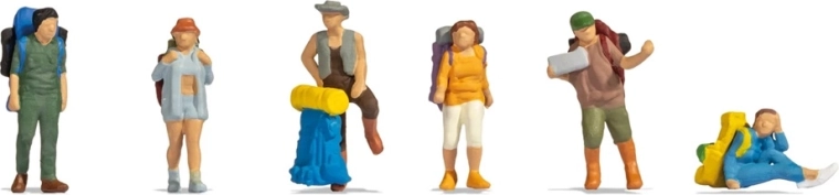 Noch figuuride komplekt ränduritega seljakottidega (H0)