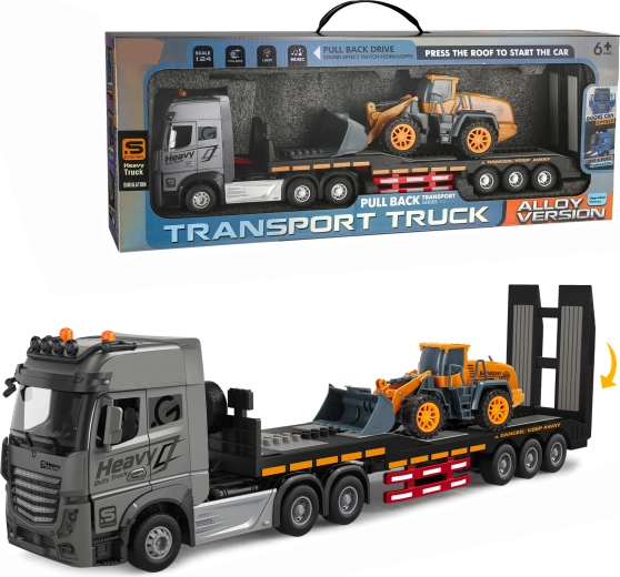 Metal car carrier truck with loader 1:24