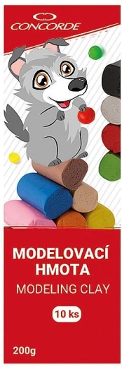 CONCORDE Modeling Clay 200 g, 10 Colors