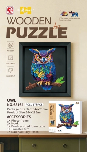 Puidust öökullipusle 178 detailiga
