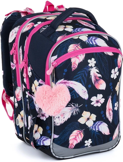 Topgal COCO school backpack with feather motif