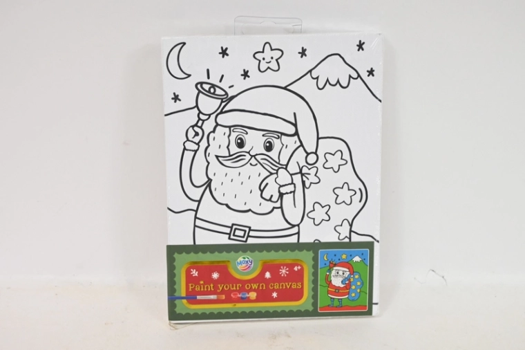 CCG Christmas canvas painting Santa Claus 20 × 15 cm with brush and paints