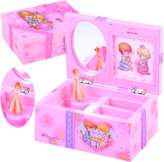 Roosa muusikatoosiga ehtekarp väikestele preilidele