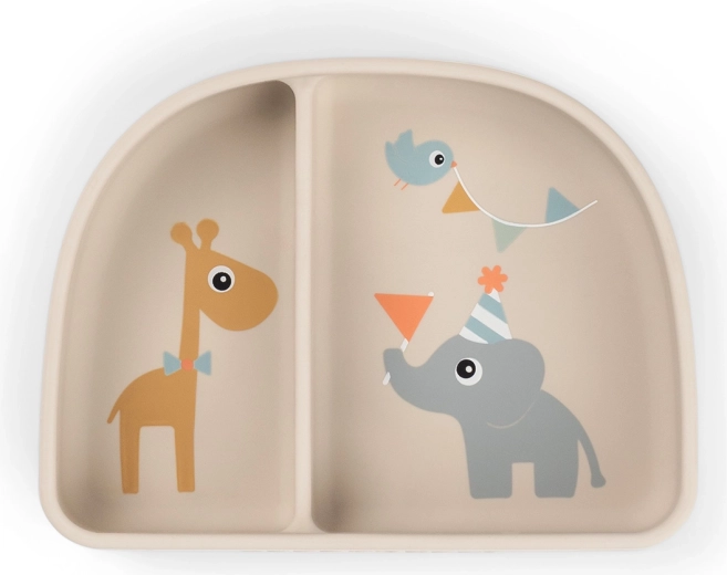 Done by Deer Stick&Stay Celebration suction bowl with compartments, Sand