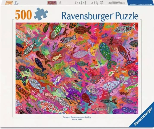 Ravensburgeri pusle fuksiavärvilised kalakesed 500 tükki