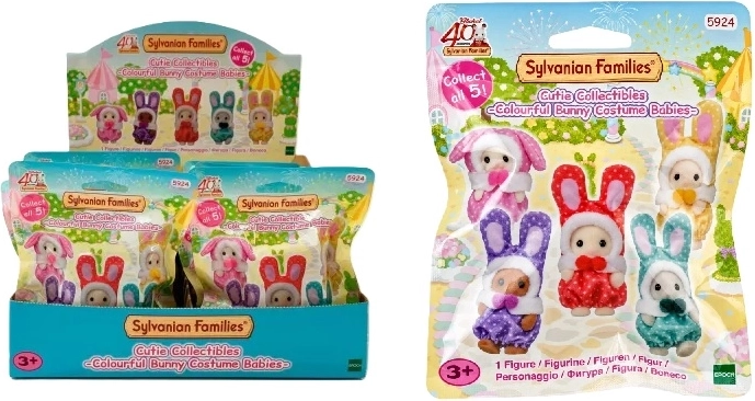Sylvanian Familiesi küülikud värvilistes kostüümides kotikeses – 1 tk
