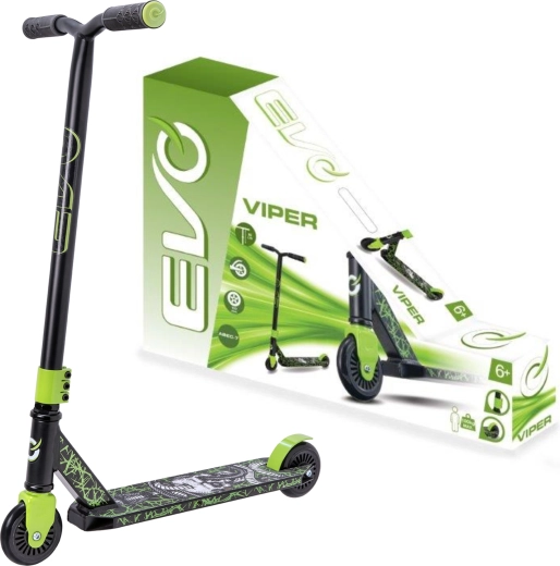 EVO Viper laste tõukeratas linnasõiduks, must-roheline, 6+