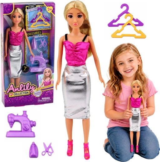 Anlily Fashion Designer Doll with Sewing Machine and Accessories