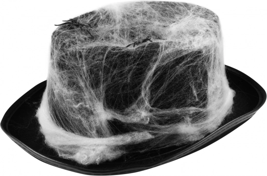 Halloweeni kübar ämblikuvõrgu ja ämblikega