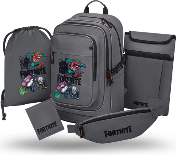 Baagl koolikomplekt 5-osaline Cubic Fortnite Squad (seljakott, nöörkott, vöökott, sülearvuti ümbris, rahakott) GRS