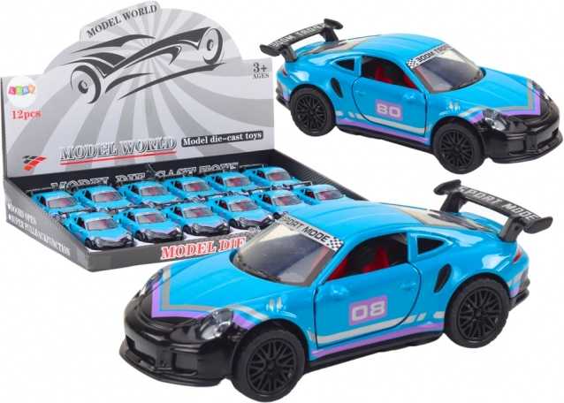Metallist sportauto 1:32 inertsmehhanismiga – türkiissinine