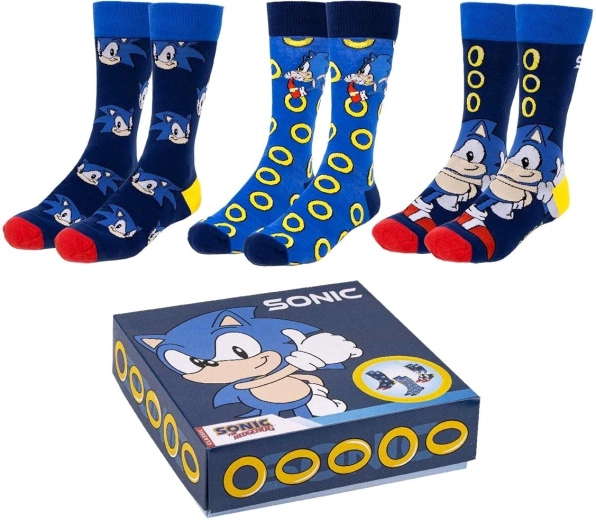 Sonicu sokikomplekt – 3 paari kinkekarbis