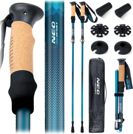 Neo-Sport trekkingukepid 85–130 cm korkkäepideme ja kiire voltimissüsteemiga