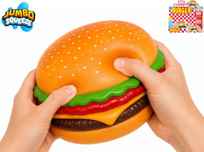 Veniv jumbo hamburgeri antistressi muditav mänguasi 12 × 12 × 5,5 cm