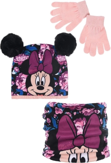 Minnie müts, kaelasall ja kindad