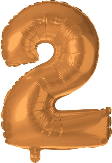 Foil Balloon Number 2 30 cm Bronze TORO