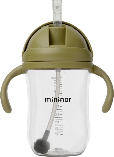 Mininor Tritan straw bottle 330 ml moss green