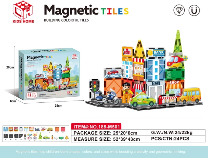 Magnetiline ehituskomplekt „Linn“, 31 detaili