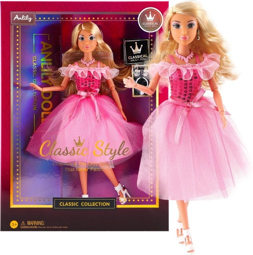 Fashion doll in formal dress – dark pink