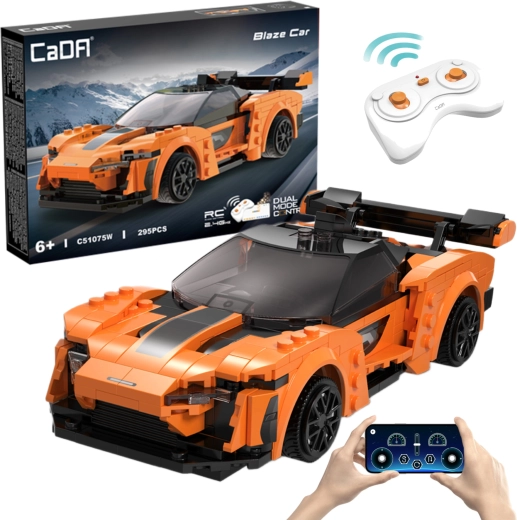 CaDA RC sportauto BLAZE CAR ehituskomplekt, oranž, Dual Mode, 295 osa